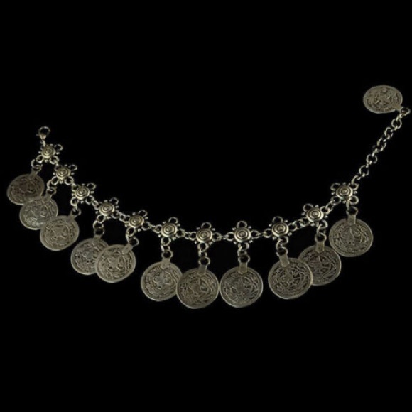 Silver Coin Ankle or Wrist Bracelet - Picture 8 of 9